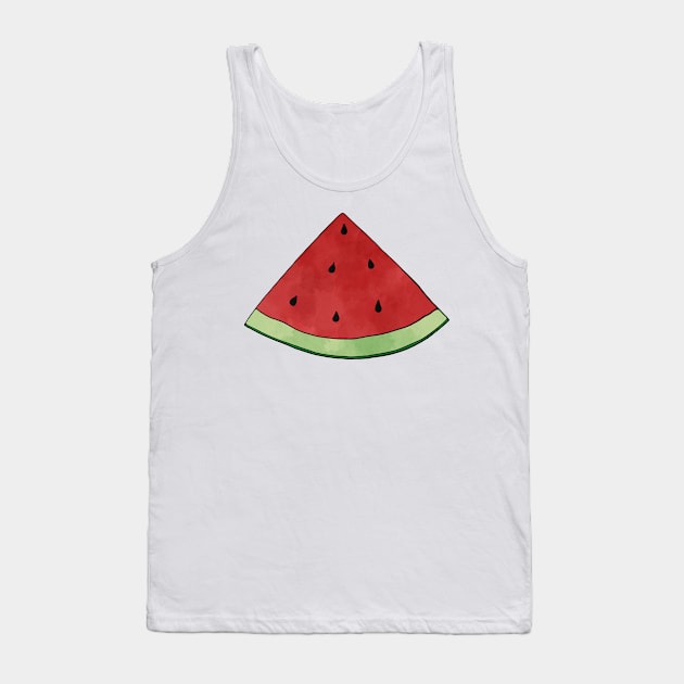 Watermelon Slice Watercolor Tank Top by murialbezanson